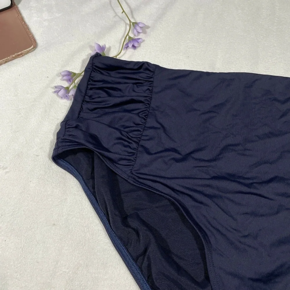 NEW Sea Level‎ [ 16 US ] High Waist Gathered Side Bikini Bottoms Blue